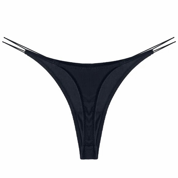 Three Pack Ribbed Style Thong Panties - Picture 7 of 11